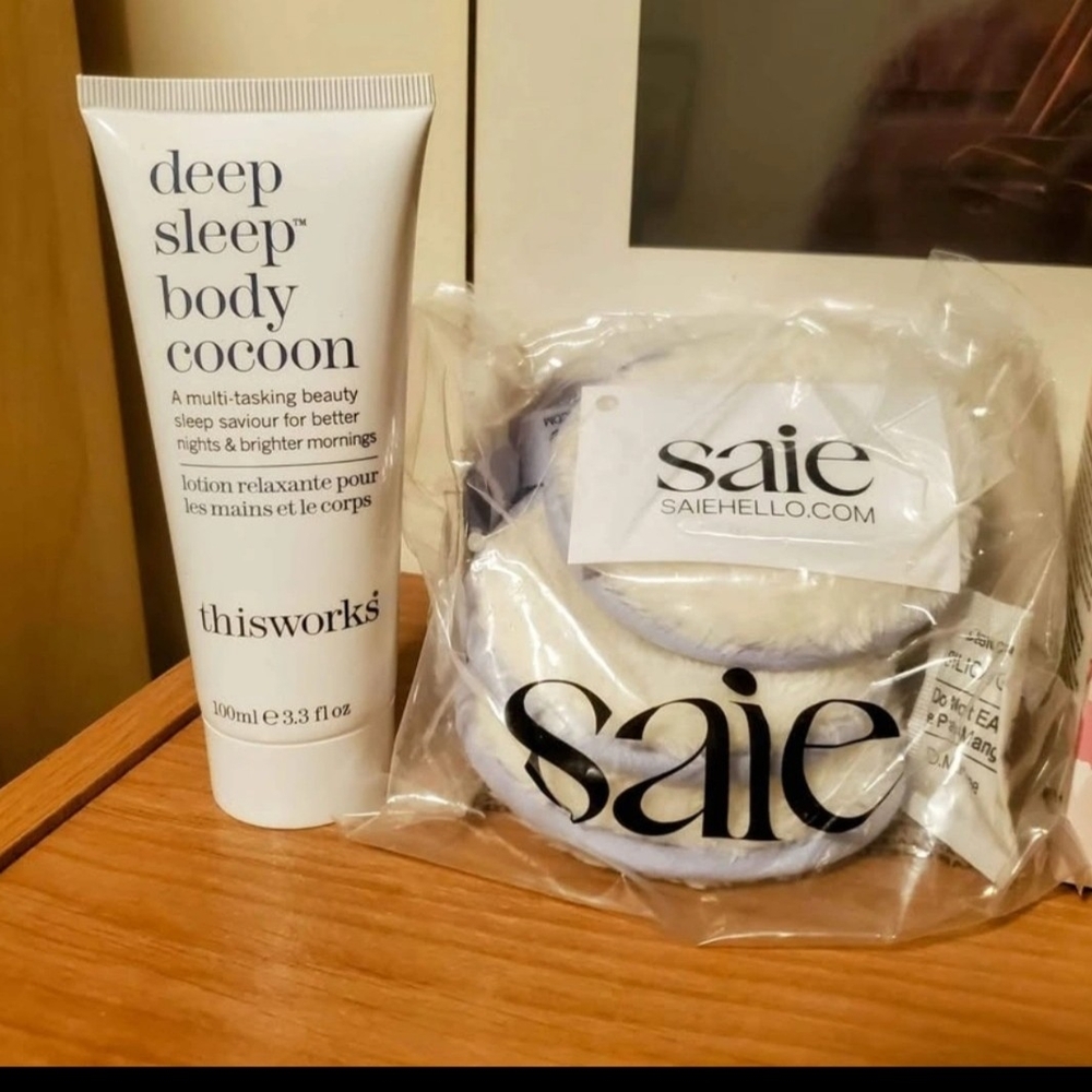 This Works Deep Sleep Body Cocoon & Saie Skincare Set